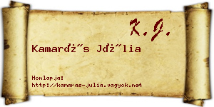 Kamarás Júlia névjegykártya